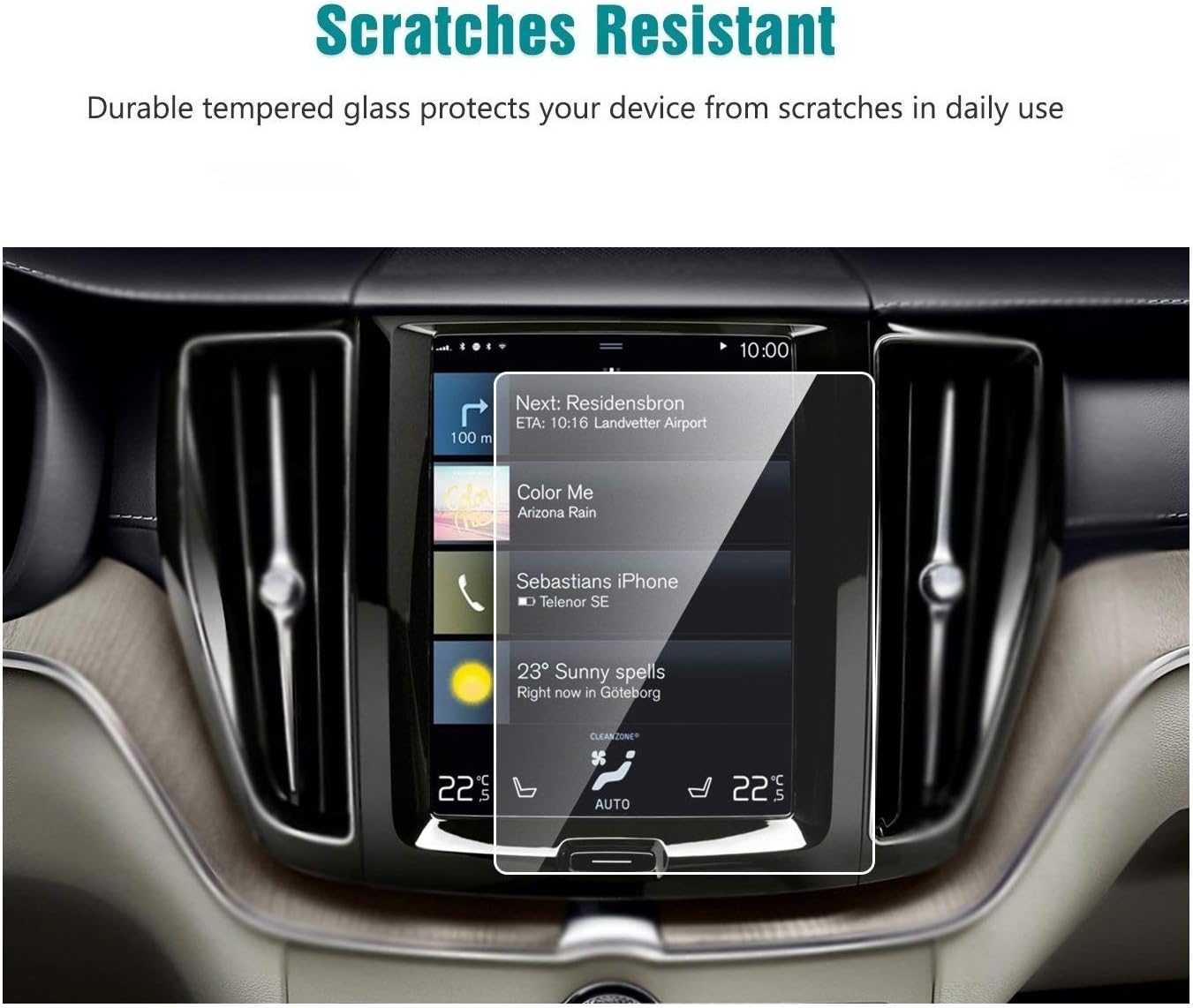 Tempered Glass Screen Protector Compatible with 2018 2019 Volvo XC60