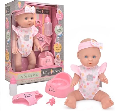 John Adams Tiny Tears Baby Classic 38 cm Interactive Doll Nurturing