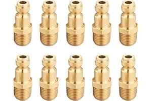 T TANYA HARDWARE Brass 1/4 Inch NPT Male Automotive Type C, Air Hose Quick Connect Adapter, Air Coupler and Plug Kit, Air Compressor Fittings, 10pcs (Male NPT)