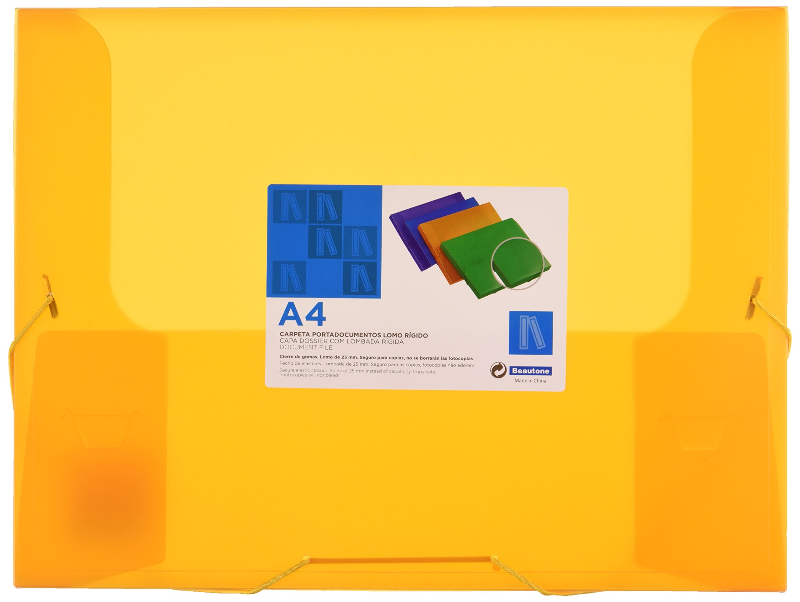 Beautone Folder Document 36851 Polypropylene DIN A4 Orange Series Frosty Spine 25 mm