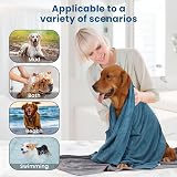 PETTOM Dog Towels 2 Pack, Quick Dry Microfiber, 90 x 50 cm with Hand Pockets view 8