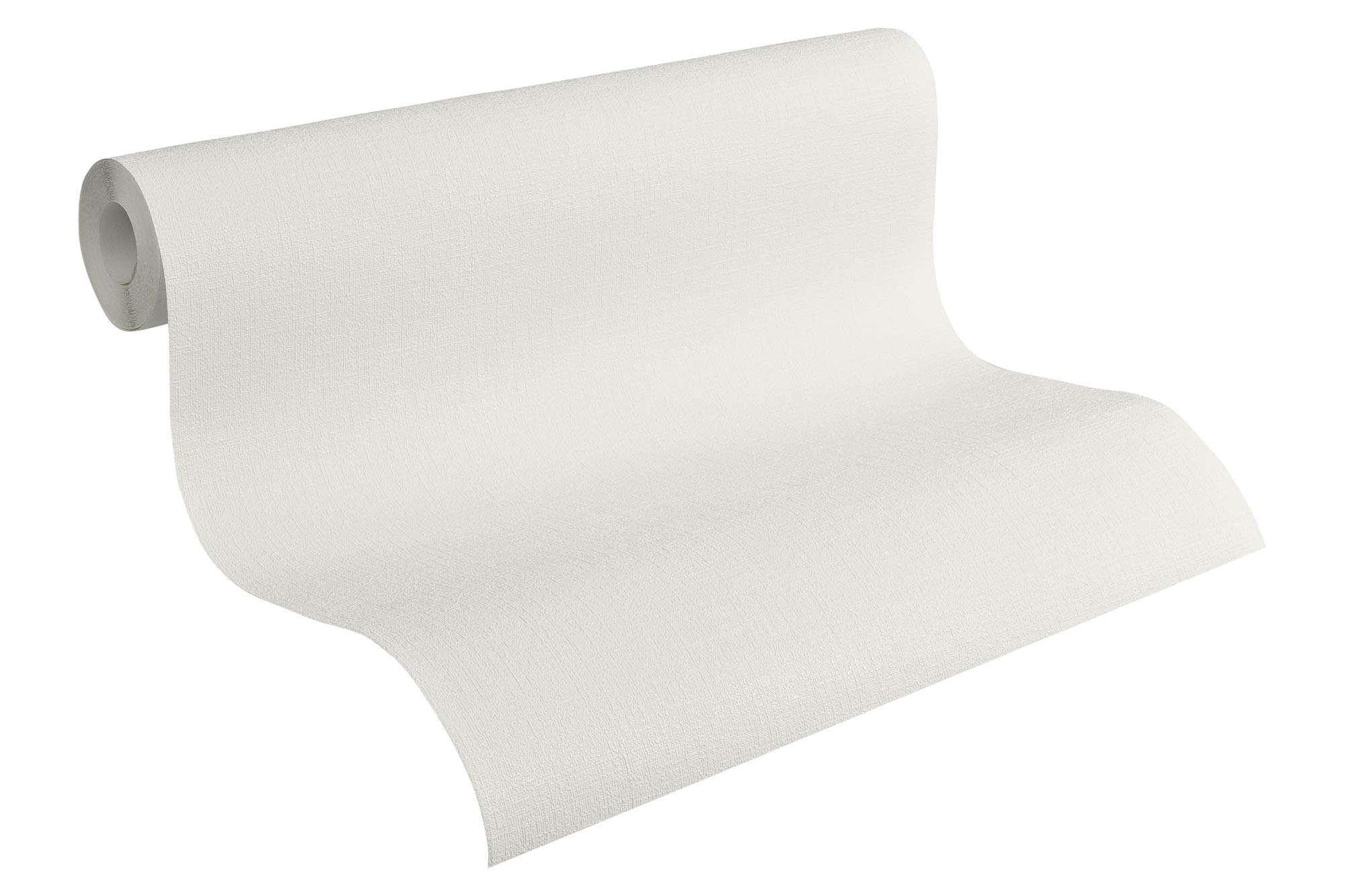 A.S. Création Paintable Non-Woven Wallpaper Meistervlies Structure Wallpaper 10.05 m x 53 cm White Made in Germany 103918 1039-18
