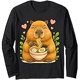 Kawaii Capybara Ramen Art for Girls Who Love Cute Things Long Sleeve T-Shirt