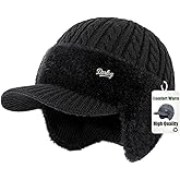 Trapper Hat, Extreme Cold Weather Trapper Hat, Winter 3 in 1 Soft Breathable Comfort Warm Knitted Beanie for Men