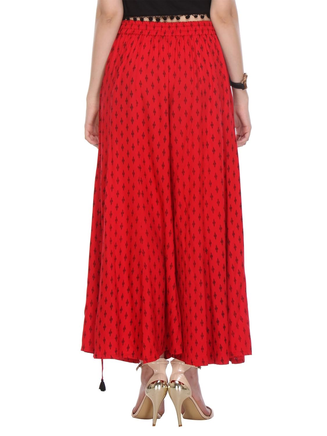 varanga red rayon printed palazzo kff-varss165257