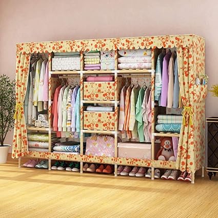 Kids Furniture Decor Wardrobe Canvas Simple Cloth Cabinet