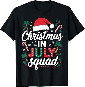 Christmas in July Squad Shirt Family Group Matching Beach T-Shirt