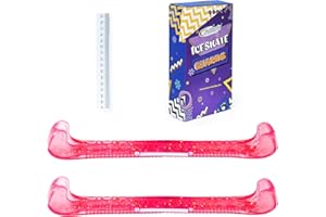 Nattork Ice Skate Blade Guards with Center Spring Release - Heavy-Duty Rubber Protectors for Hockey & Figure Skates - Easy On/Off, Universal Fit for Adults & Kids - Anti-Slip Sole