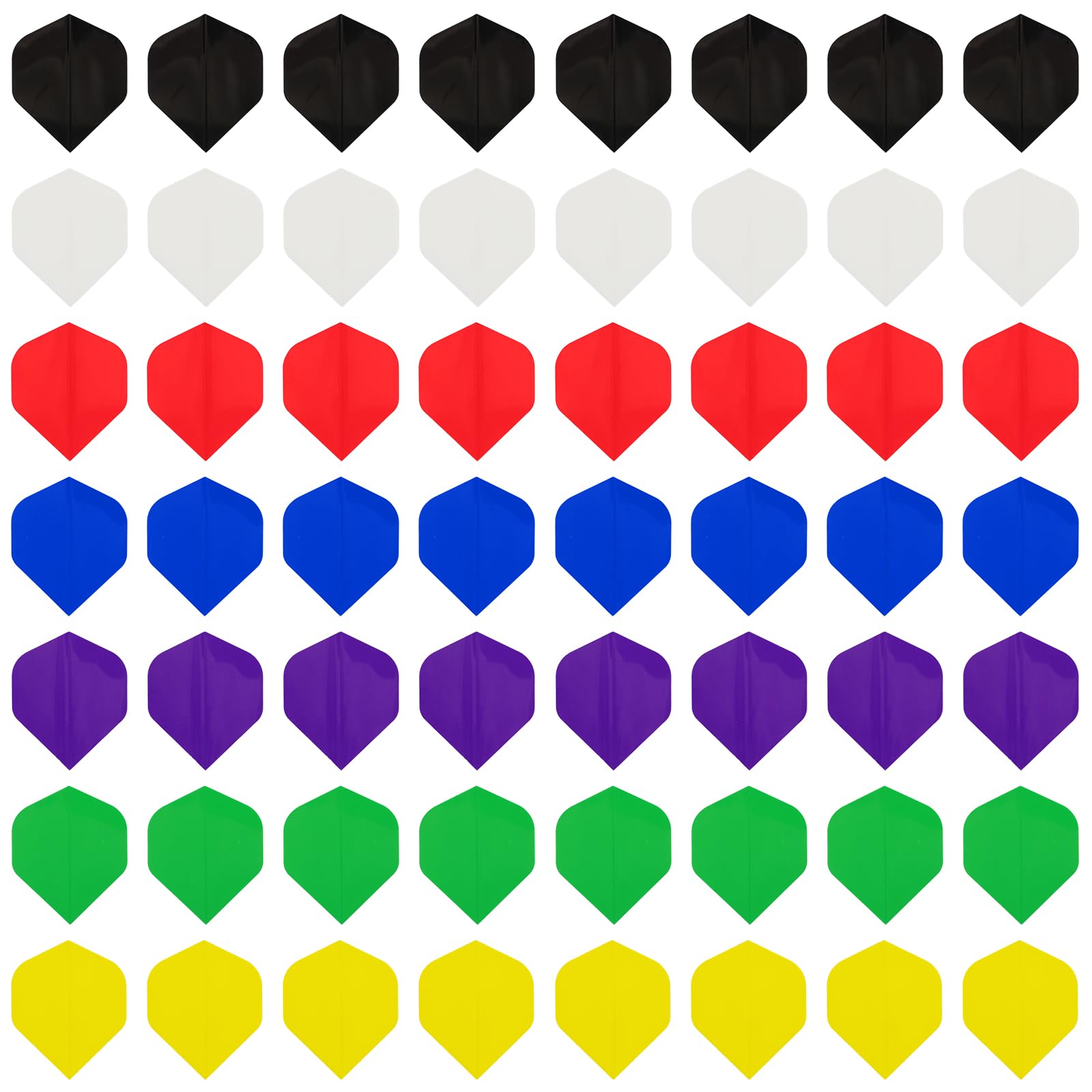 QKURT Dart Flight, 7 Color 56 PCS Standard Shape Dart Flight Thick Dart Flight Set for Dart Game, PET Dart Flight for Soft Tip Steel Tip