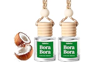 AIRDRIVE Car Air Freshener Bora Bora 2 Pack – Coconut Aroma Diffuser, Long-Lasting Tropical Car Air Freshener, Non-Toxic Car Scent For Women, Made in USA