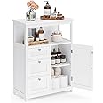 VASAGLE Bathroom Floor Storage Cabinet, Freestanding Bathroom Storage Unit with 3 Drawers, Adjustable Shelf, 11.8 x 23.6 x 31.5 Inches, White UBBC542P31V1