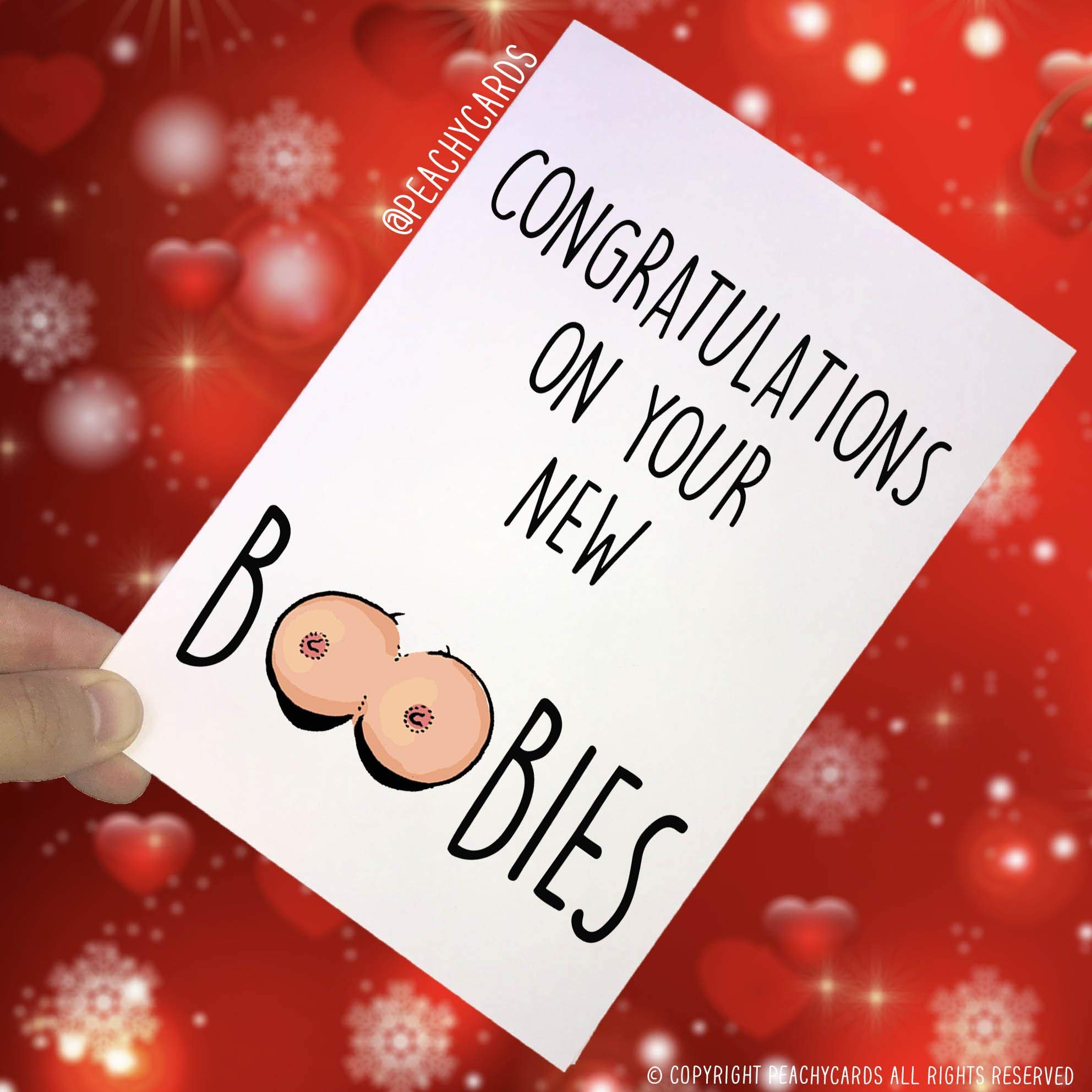 Congratulations New Boobies Cards, Best Friend Card, Boob Job Card, New Boobs, Boob Surgery, Fake Boobs, Fake Tits, Funny Card, Joke PC202