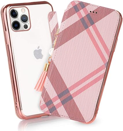 Amazon Iphone 12 ケース手帳 かわいい 格子 携帯カバー アイフォン12 Pro ケース 財布型 カバー 手帳型 スマホケース アイフォン12 Pro 携帯ケース チェック柄 タッセル 人気 透明スリム ケース グリッド ビジネス 大人風 カバー Iphone 12 Pro 携帯電話ケース おしゃれ