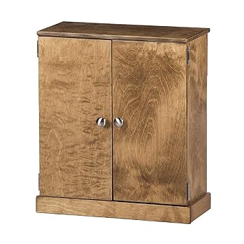 12-18 Inch Doll DELUXE Storage Wardrobe Armoire USA Handmade Poplar Wood Furniture, Natural Finish