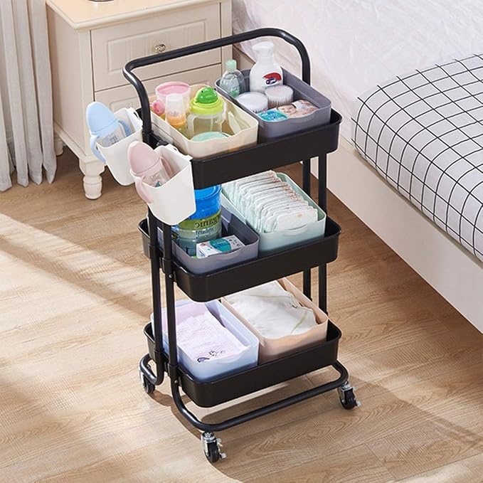 PROTON™ Kitchen Storage Spice Rack Tray with Wheels Trolley cart Metal