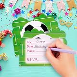 OFFCUP Kids Football Party Invitations - 20 Pack Birthday Cards for Boys Girls view 4
