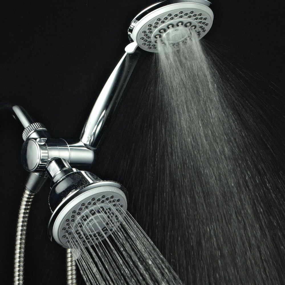 AquaStorm by HotelSpa 30-Setting SpiralFlo 3-Way HIGH PRESSURE Luxury Shower Head/Handheld Showerhead Combo with Water Saving Economy Mode/Chrome - - 
