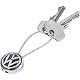 Troika VW LOOP VOLKSWAGEN Logo Keyring - Wire Loop - Enamel Cast Metal - Chrome Plated - Black, Silver, silver, 70 x 27 x 12 mm, Modern, Silver, 70 x 27 x 12 mm, Modern