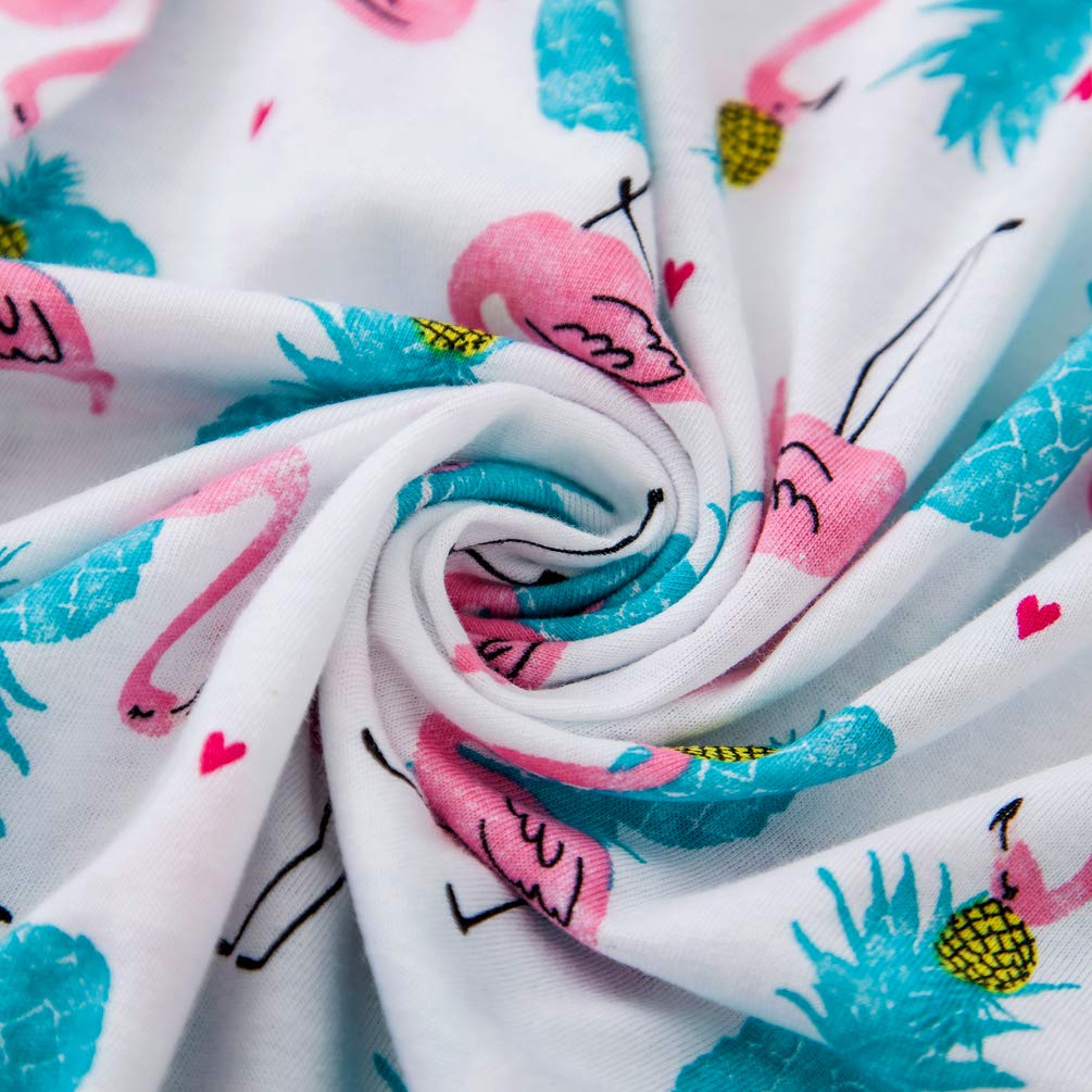 ENJOYNIGHT Womens Nightgowns Cotton Night Shirts Sleeveless Sleep Dress Vest Sleepshirts (Pink Flamingo, Medium)