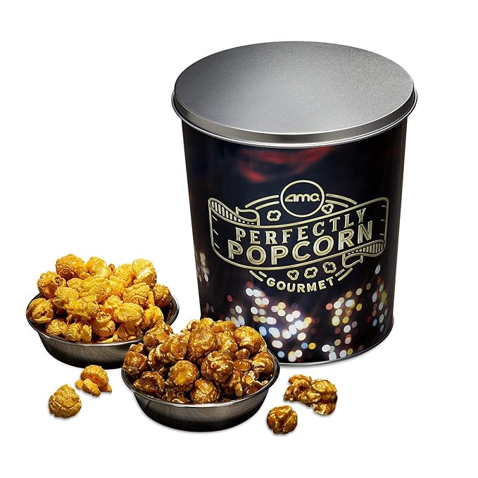 AMC Theatres Gourmet Popcorn Tin (Caramel & Cheddar) Grocery & Gourmet Food
