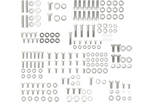 BRSUNAVOM Stainless Steel Small Block Engine Hex Bolt Kit For Chevy 265 283 302 305 307 327 350 400 SBC Engine (211 Pcs Nuts&Bolts)