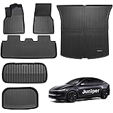 Pedigree 2025-2026 3D TPE All-Weather New Floor Mats for Tesla Model Y Juniper -Custom Fit 6-Piece Set with Trunk Liner Heavy Duty,Odorless Rubber Protection