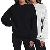 XFIFM 2 Pack Womens Oversized Sweatshirts Hoodies Long Sleeve Tops Fall Winter Clothes Crewneck Cozy Outfits Pullover