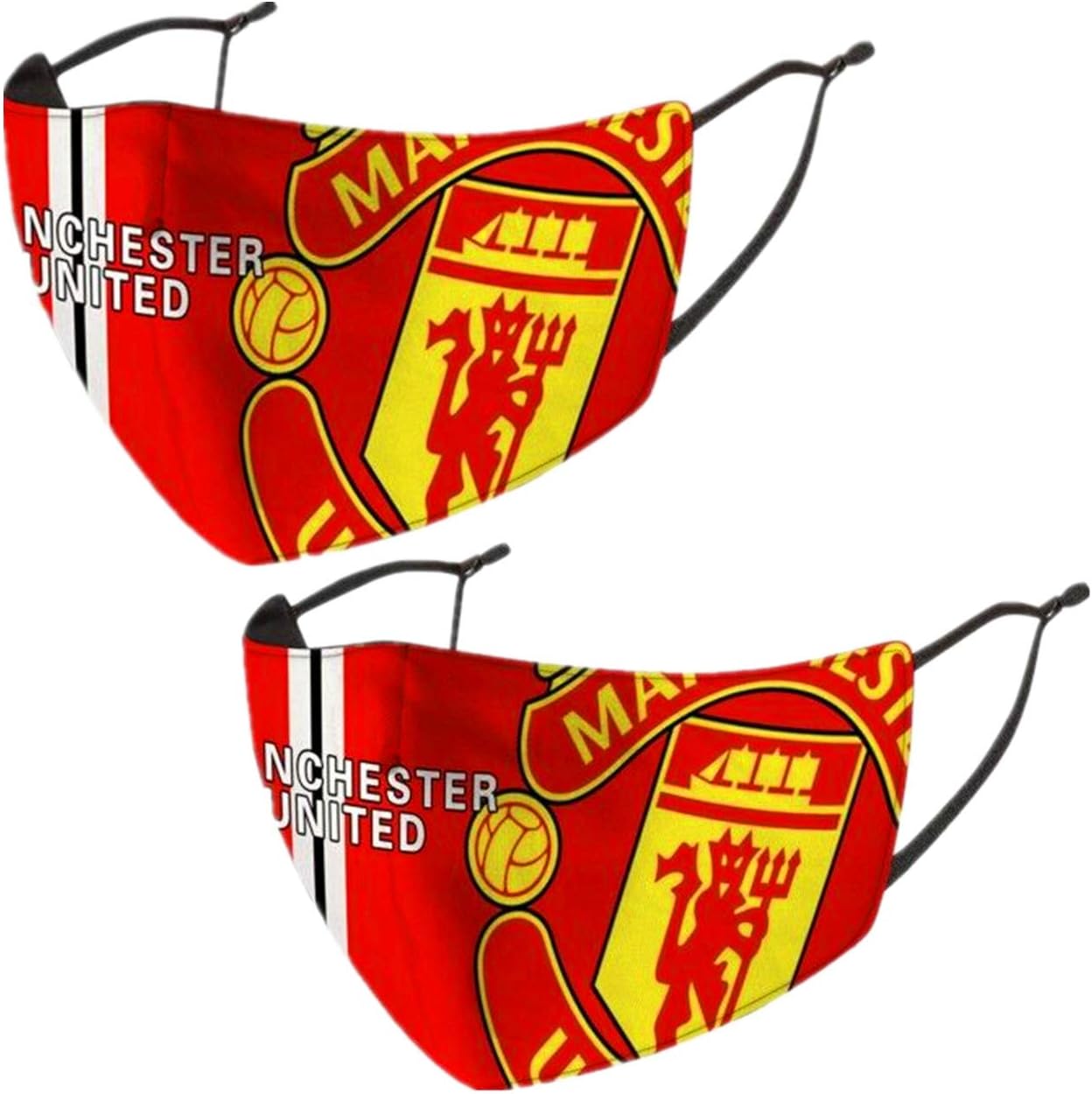 Manchester United fc Face Scarf 3D Anti Dust Balaclavas Soccer Balaclava 2PCS for Men Women Adjustable & Breathable & Washable & Reusable