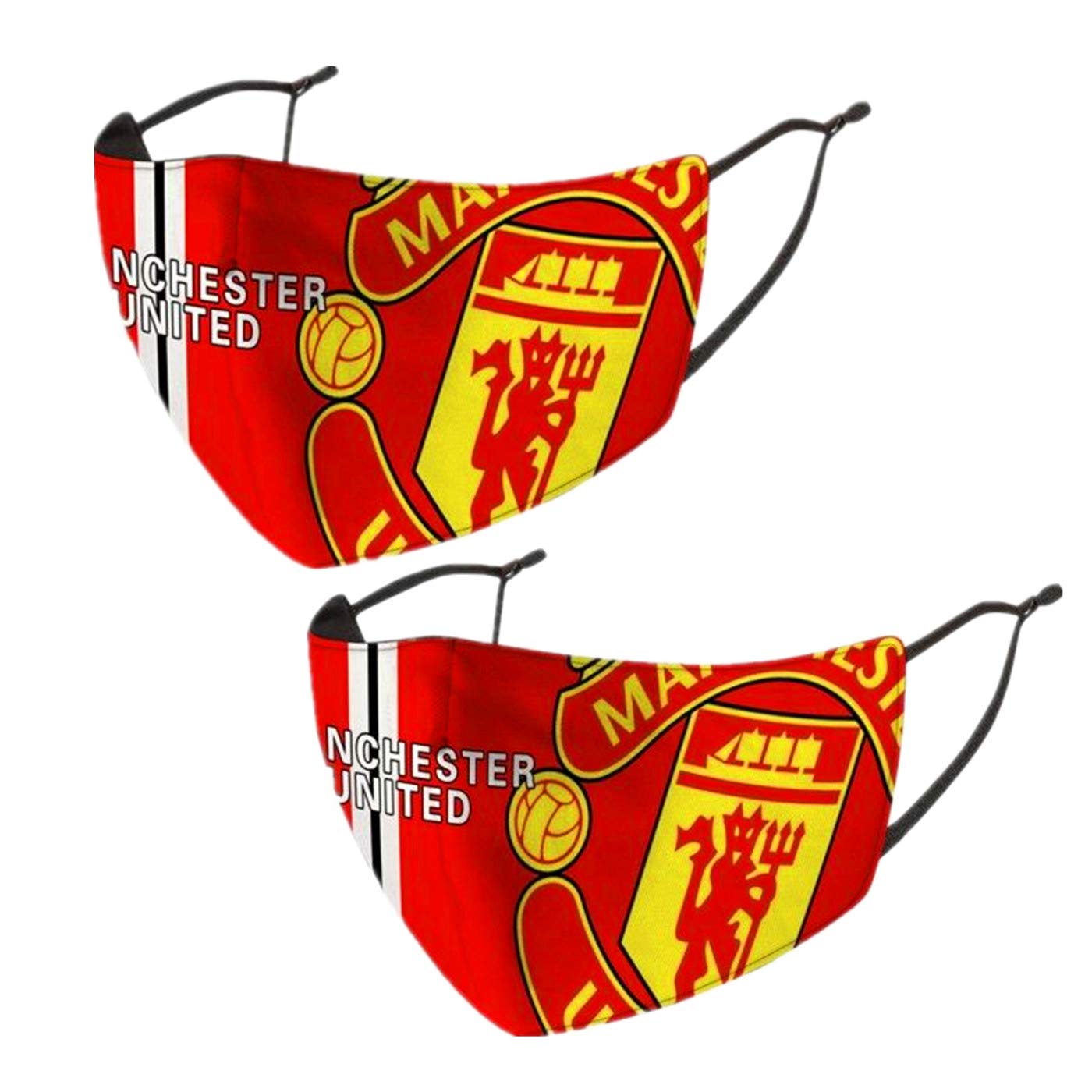 Manchester United fc Face Scarf 3D Anti Dust Balaclavas Soccer Balaclava 2PCS for Men Women Adjustable & Breathable & Washable & Reusable