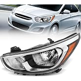 XGWZ Headlight Compatible with 2015-2017 Hyundai Accent, Driver Side | 2015 GLS/GS, 2016-2017 SE/Value, w/o Bulbs