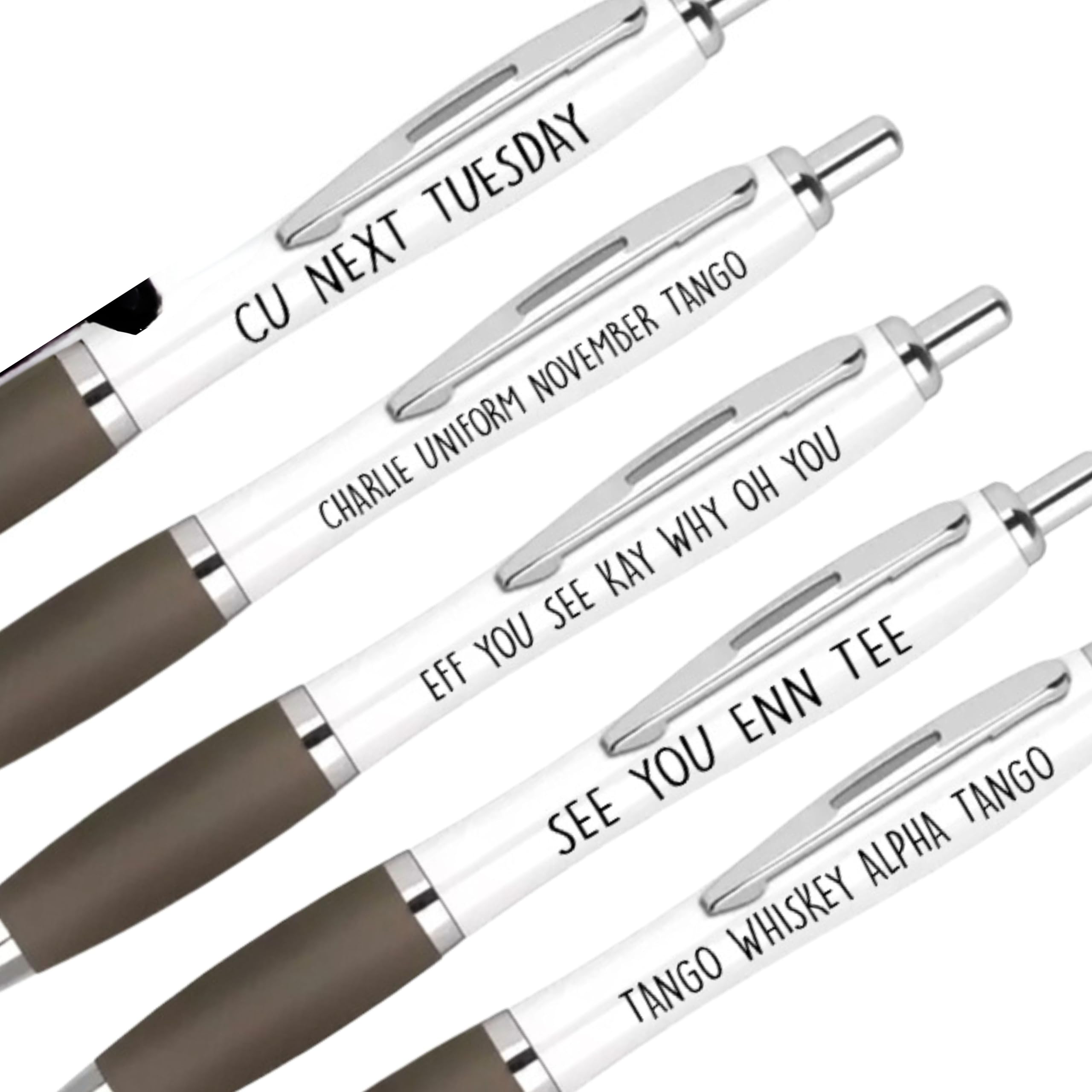 Cheeky Chops Pack of Ballpoint Pens - Funny Pen Set For Colleagues - Funky Stationery Quirky Gift - Office Desk Accessories - Rude Pen Set - Funny Friend Gift (The not so rude pack)