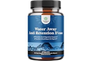Water Away Herbal Diuretic Pills High Strength - Fluid Retention Supplement with Dandelion Leaf Extract & Green Tea for Bloat