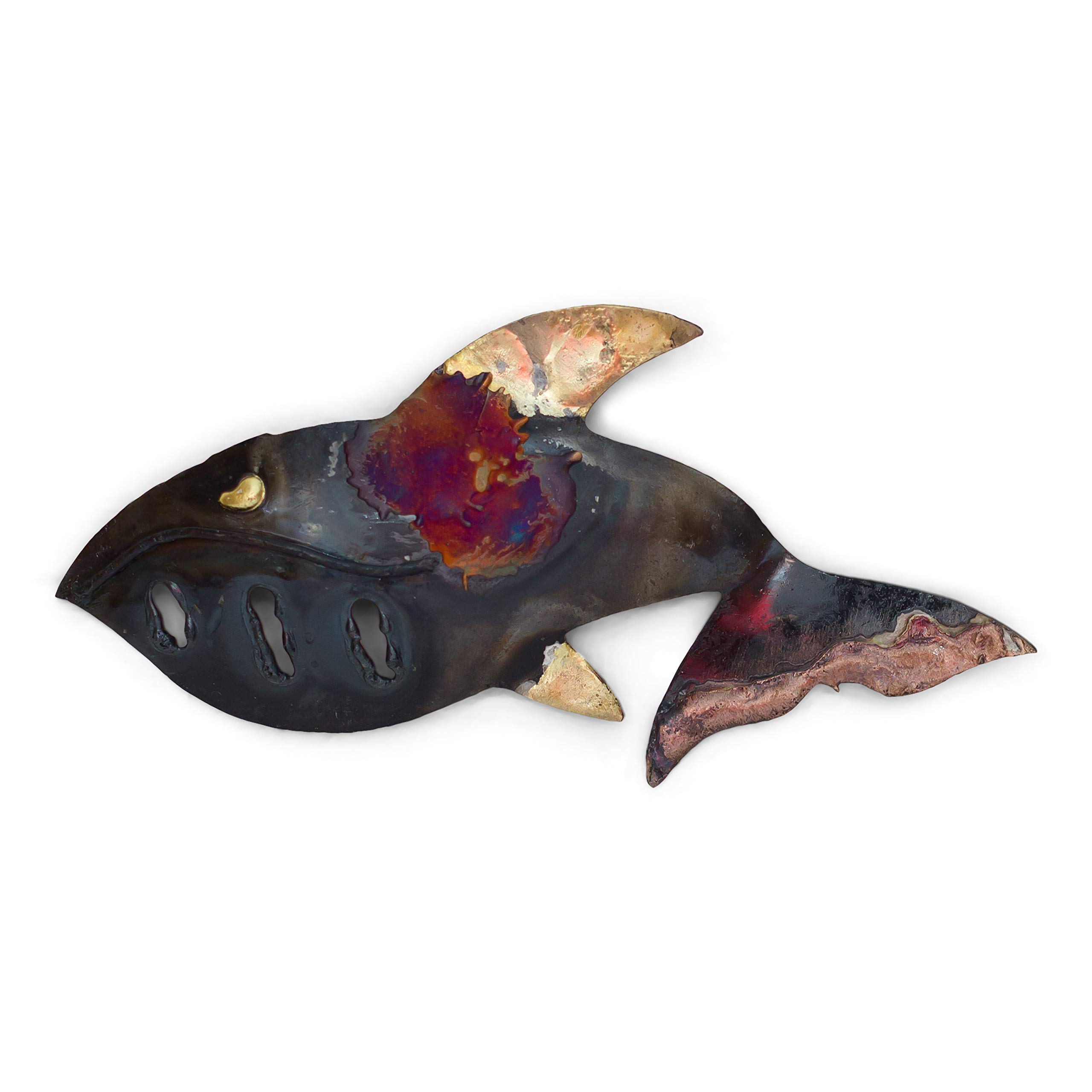 Tumia LAC Whale - Recycled metal wall hanging decoration - 15cm - handmade