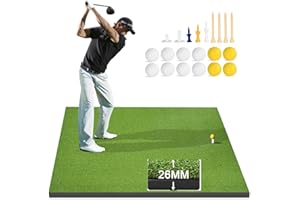 YLPARTCHER Golf Mat, 5x4FT Golf Hitting Mat, 31MM/26MM,Golf Training Mat for Swing Detection,Golf Swing Mat Pratice for Indoo