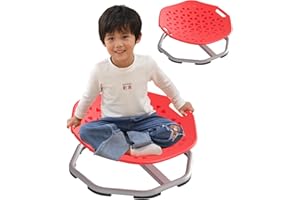 mifasuo Sensory Spinning Chair for Kids with Autism,360° Sensory Integration Training Toy, Swivel ADHD Chair, Kids Sensory Equipment,Special Education aids Spinning with Handle (Red)