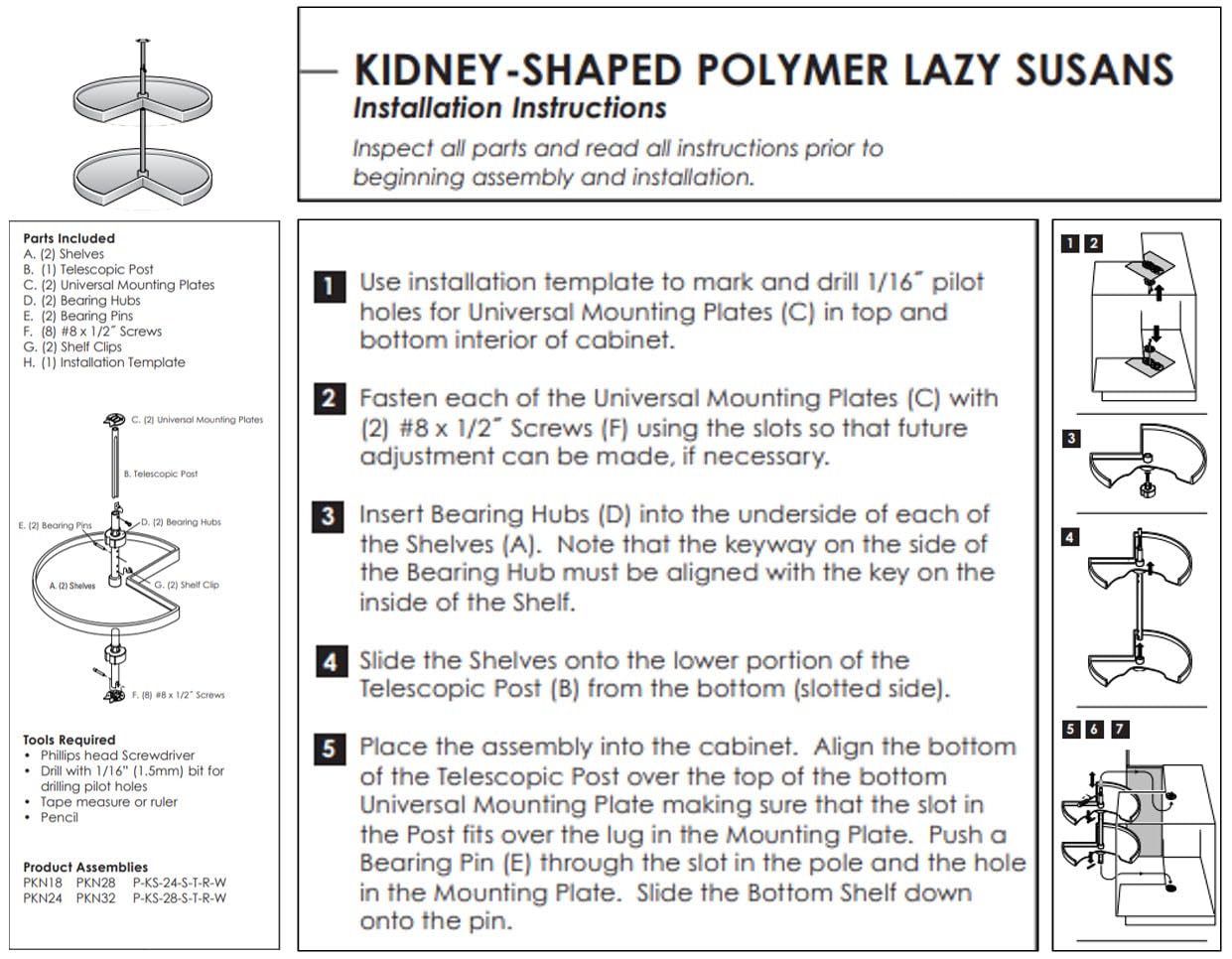 KV Lazy Susan Kidney Shaped 2 Polymer Shelves 24