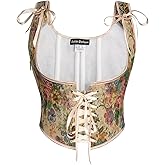 Scarlet Darkness Women's Underbust Corset Top Renaissance Medieval Lace-up Boned Fairycore Pirate Corsets