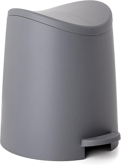 TATAY 3L Bathroom Bin with Pedal Grey Plastic Durable Compact 19x21.8x22.1 cm