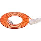 AmazonBasics Outdoor Extension Cord with Lighted 3 Outlets, Orange, 15 Foot