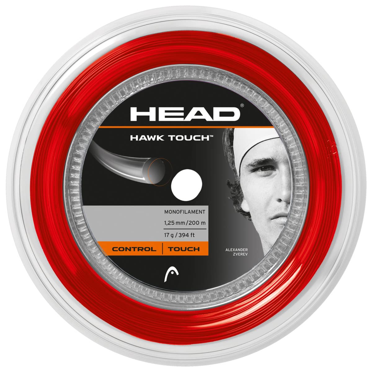 HEAD Unisex - Adult Hawk Touch Reel 120m Tennis String, Red, 1.20mm / 18g