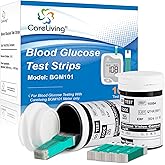 CareLiving BGM101 Blood Glucose Test Strips, for Diabete Sugar Testing, 100 Count