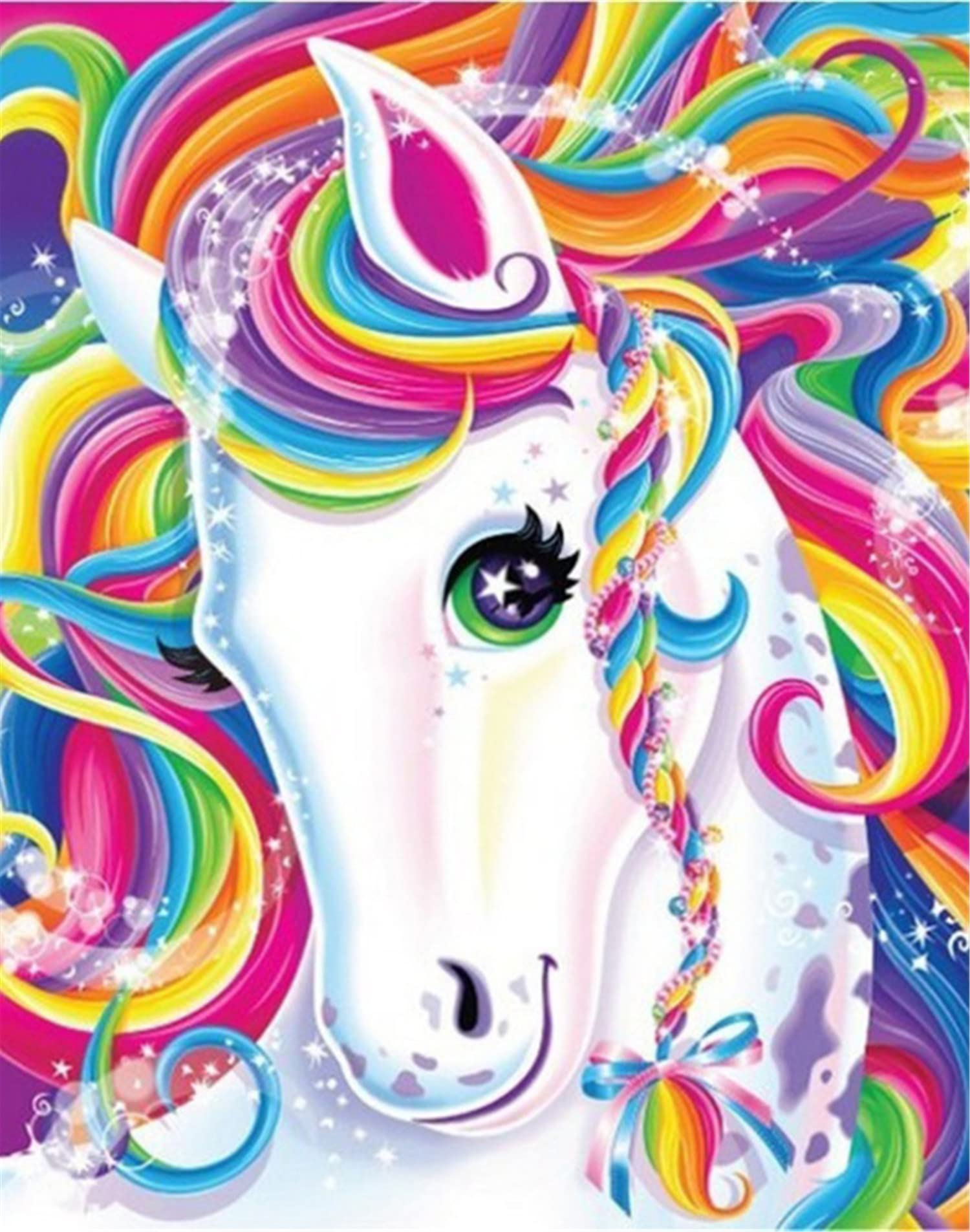 Cross Stitch Kits Stamped, OWN4B Colorful Cute Unicorns Printed Pattern 11CT 14.2x18.1 inch DIY Embroidery Kit (Unicorn)