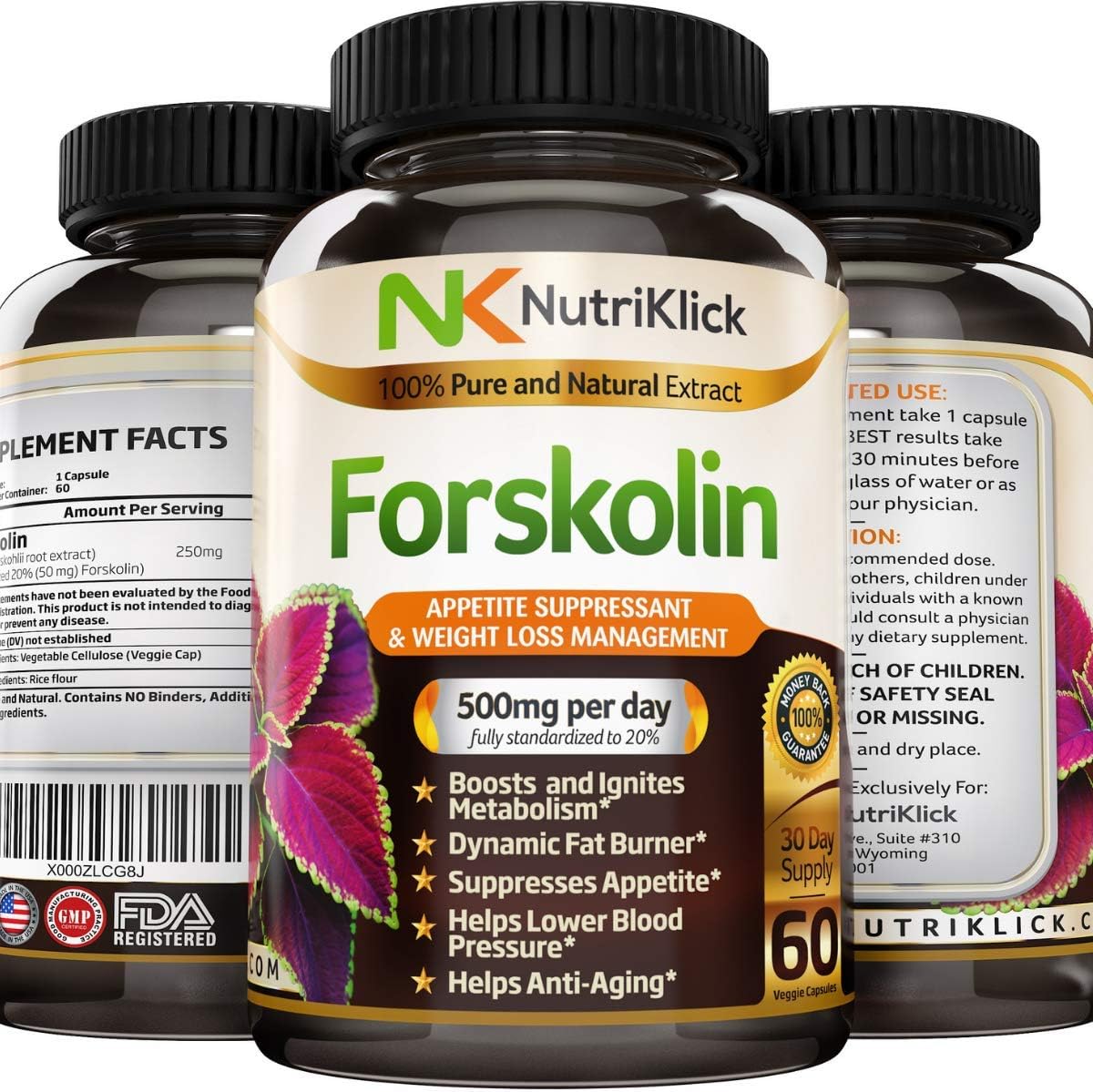 Natural Forskolin for Weight Loss – Use Also with Keto Diets - Appetite Suppressant & Dietary Supplement - 100% Money Back Guarantee - Order Risk Free!