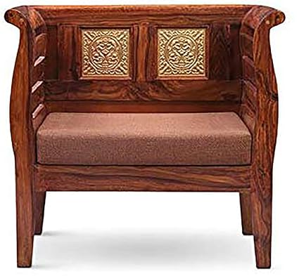 Ss Decor Sheesham Wood Single Seater Sofa Wooden Sofas Chair For Hall Living Room Bedroom Home Office Brown Finish Amazon In Home Kitchen