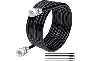 Elecan RG6 Coaxial Cable 250 Feet Indoor/Outdoor Direct Burial Coax Cable,Quad Shielded Waterproof in-Wall with Rubber Boot,D