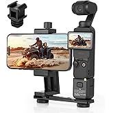 UTEBIT Phone Holder Mount for DJI Osmo Pocket 3, Universal Cell Phone Mount Expansion Pocket 3 Accessories Extension Rod, 1/4" Threads Hole for Tripod Selfie Stick, Cold Shoe for Mini Video Light Mic