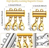 Prasacco 4-Piece Magnetic Clasp Necklace Layering Set - Gold & Silver view 2