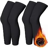 Skylety 4 Pcs Cycling Compression Leg Warmers Full Length Leg Sleeve Thermal Sports Warmers for Men and Women