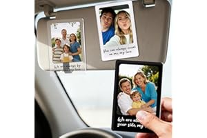 Bemaystar Personalized Photo Car Visor Clip - Custom Car Accessories with Picture Frame - Photo Car Visor Clip Drive Safe& Lo