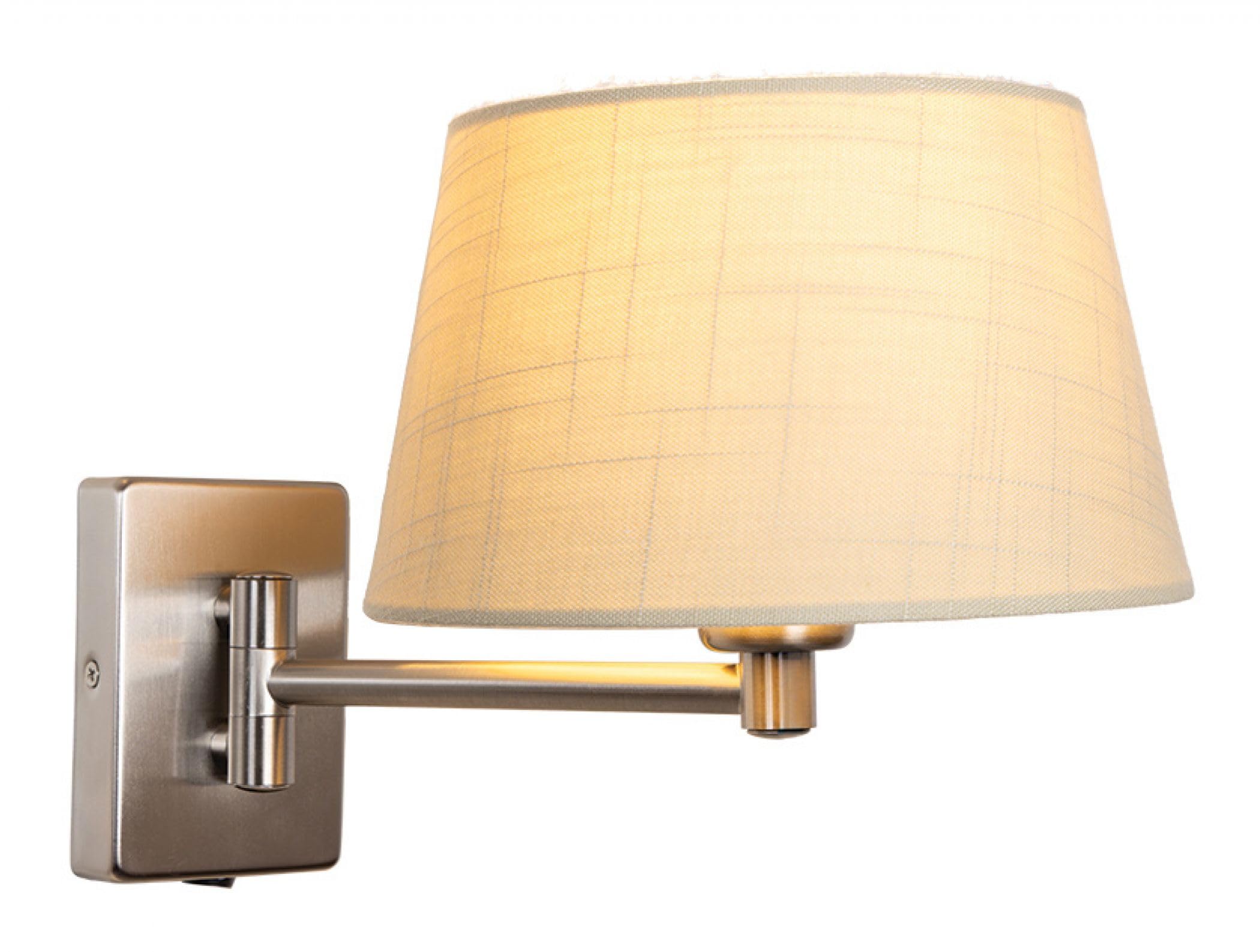 Armada Single Swing Arm Wall Light Satin Chrome Finish ( Lampshade Extra )